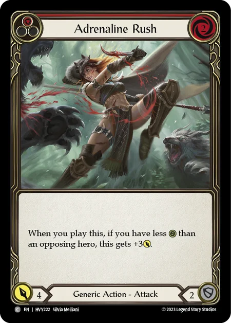 (HVY222) Flesh & Blood TCG Heavy Hitters Single: Adrenaline Rush (Red) (Regular) Common
