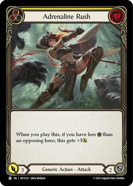 (HVY223) Flesh & Blood TCG Heavy Hitters Single: Adrenaline Rush (Yellow) (Regular) Common