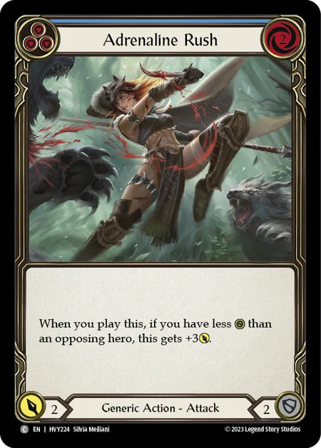 (HVY224) Flesh & Blood TCG Heavy Hitters Single: Adrenaline Rush (Blue) (Regular) Common