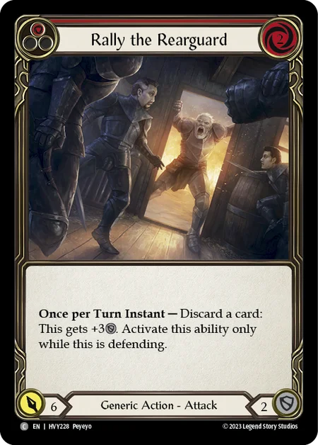 (HVY228) Flesh & Blood TCG Heavy Hitters Single: Rally the Rearguard (Red) (Regular) Common