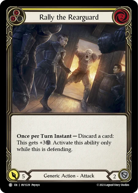 (HVY229) Flesh & Blood TCG Heavy Hitters Single: Rally the Rearguard (Yellow) (Regular) Common