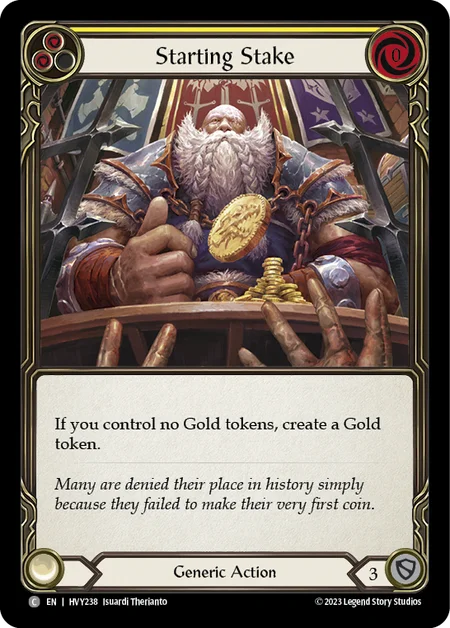 (HVY238) Flesh & Blood TCG Heavy Hitters Single: Starting Stake (Rainbow Foil) Common