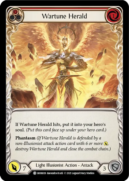 (MON026) Flesh & Blood TCG Monarch - First Single: Wartune Herald (Red) (Rainbow Foil) Common