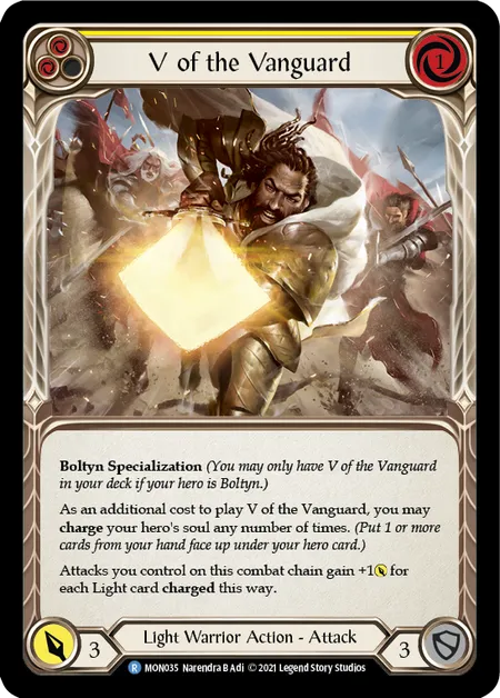 (MON035) Flesh & Blood TCG Monarch - First Single: V of the Vanguard (Rainbow Foil) Rare