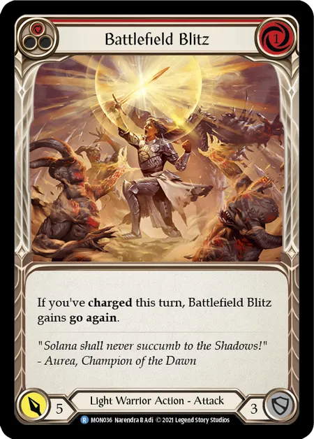 (MON036) Flesh & Blood TCG Monarch - First Single: Battlefield Blitz (Red) (Rainbow Foil) Rare