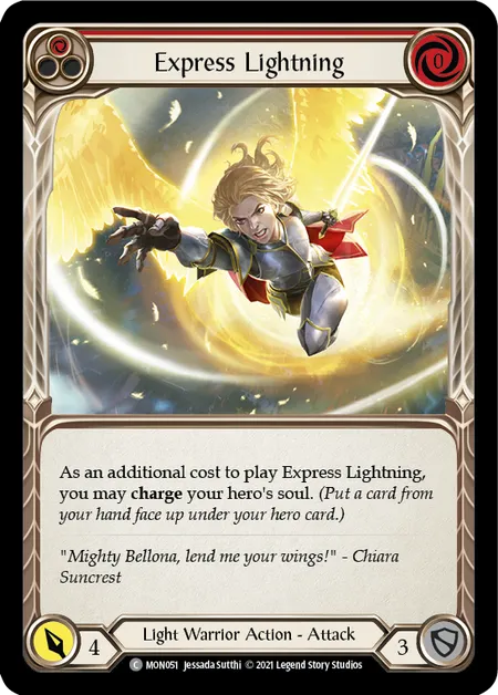 (MON051) Flesh & Blood TCG Monarch - First Single: Express Lightning (Red) (Regular) Common