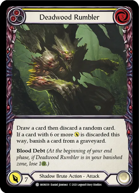 (MON139) Flesh & Blood TCG Monarch - First Single: Deadwood Rumbler (Yellow) (Regular) Common