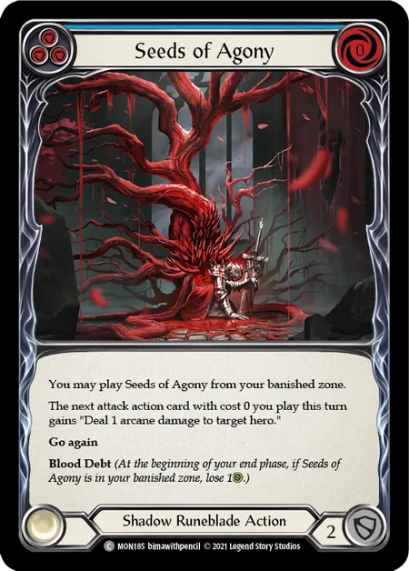 (MON185) Flesh & Blood TCG Monarch - First Single: Seeds of Agony (Blue) (Rainbow Foil) Common
