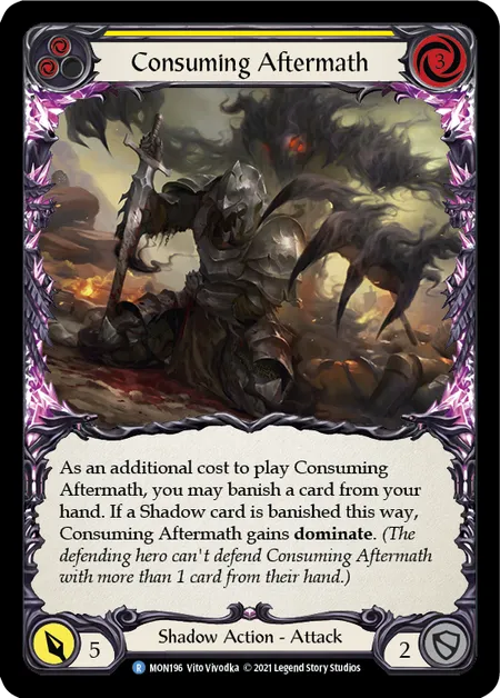 (MON196) Flesh & Blood TCG Monarch - First Single: Consuming Aftermath (Yellow) (Rainbow Foil) Rare