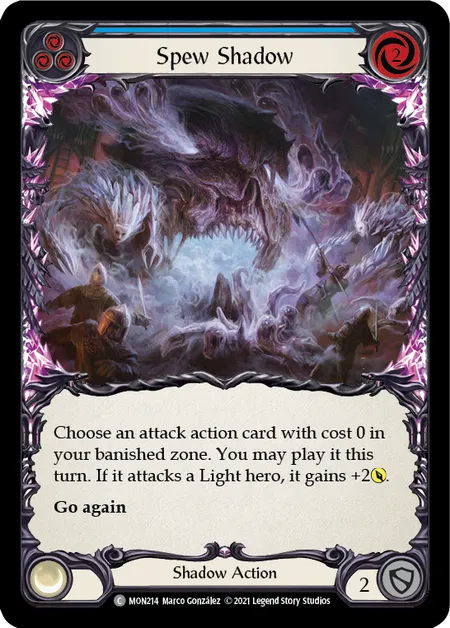 (MON214) Flesh & Blood TCG Monarch - First Single: Spew Shadow (Blue) (Regular) Common