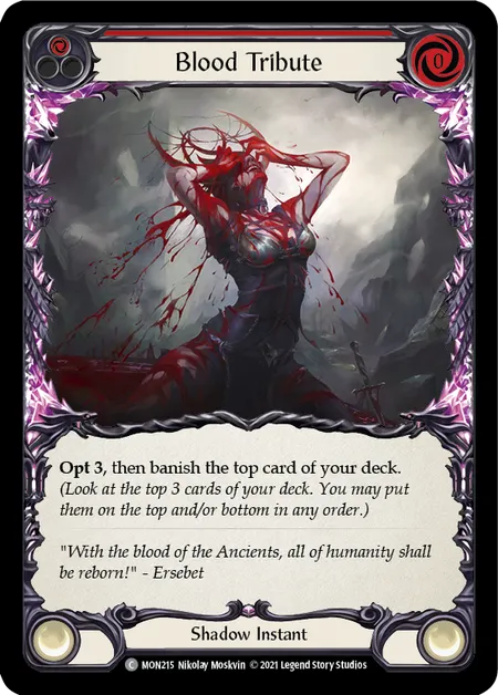 (MON215) Flesh & Blood TCG Monarch - First Single: Blood Tribute (Red) (Regular) Common