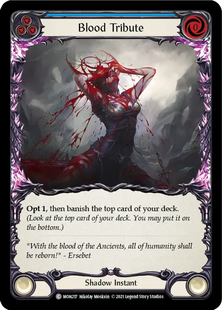 (MON217) Flesh & Blood TCG Monarch - First Single: Blood Tribute (Blue) (Regular) Common