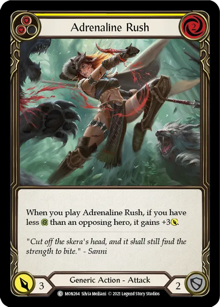 (MON264) Flesh & Blood TCG Monarch - First Single: Adrenaline Rush (Yellow) (Regular) Common