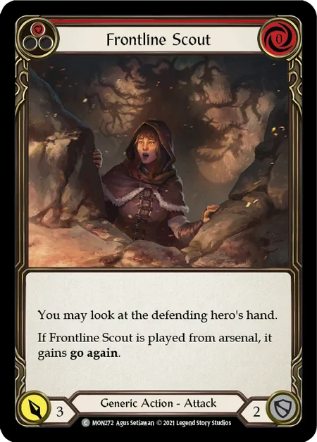 (MON272) Flesh & Blood TCG Monarch - First Single: Frontline Scout (Red) (Rainbow Foil) Common