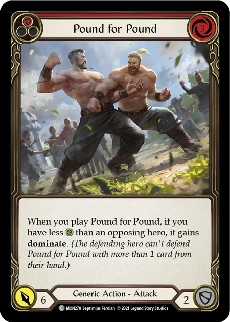 (MON278) Flesh & Blood TCG Monarch - First Single: Pound for Pound (Red) (Rainbow Foil) Common