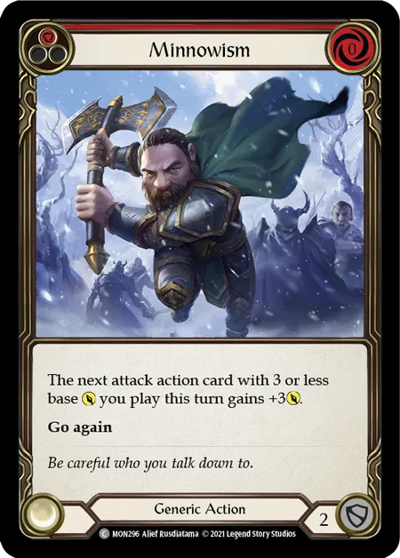 (MON296) Flesh & Blood TCG Monarch - First Single: Minnowism (Red) (Rainbow Foil) Common