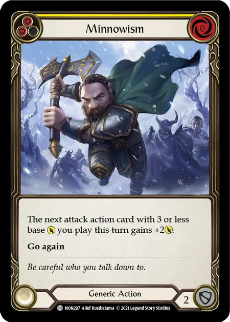 (MON297) Flesh & Blood TCG Monarch - First Single: Minnowism (Yellow) (Rainbow Foil) Common