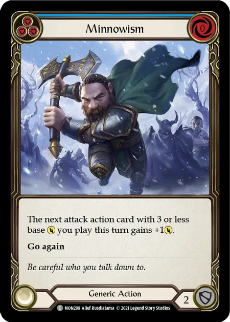 (MON298) Flesh & Blood TCG Monarch - First Single: Minnowism (Blue) (Rainbow Foil) Common