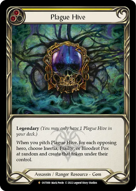 (OUT000) Flesh & Blood TCG Outsiders Single: Plague Hive (Rainbow Foil) Fabled