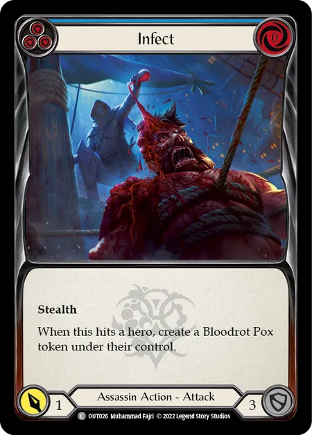 (OUT026) Flesh & Blood TCG Outsiders Single: Infect (Blue) (Regular) Common