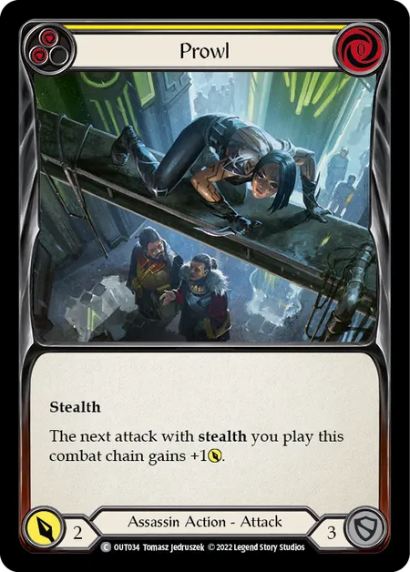 (OUT034) Flesh & Blood TCG Outsiders Single: Prowl (Yellow) (Rainbow Foil) Common