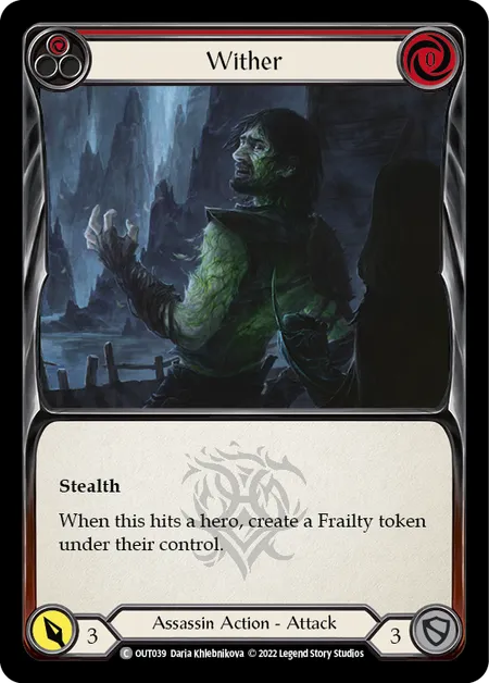 (OUT039) Flesh & Blood TCG Outsiders Single: Wither (Red) (Regular) Common