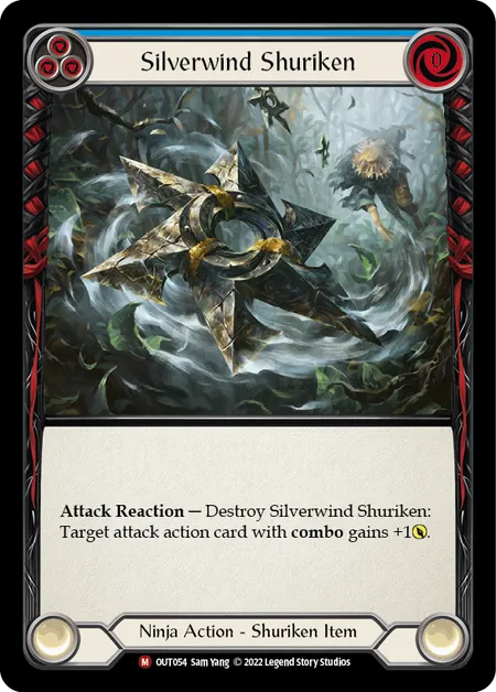 (OUT054) Flesh & Blood TCG Outsiders Single: Silverwind Shuriken (Rainbow Foil) Majestic
