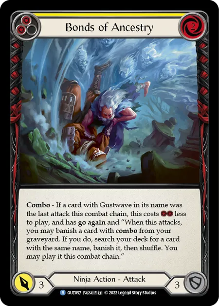 (OUT057) Flesh & Blood TCG Outsiders Single: Bonds of Ancestry (Yellow) (Regular) Rare