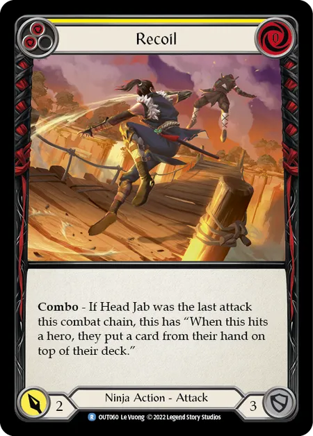 (OUT060) Flesh & Blood TCG Outsiders Single: Recoil (Yellow) (Regular) Rare