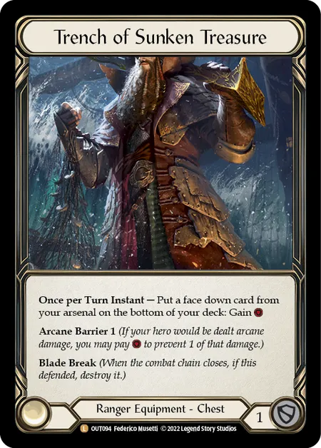 (OUT094) Flesh & Blood TCG Outsiders Single: Trench of Sunken Treasure (Rainbow Foil) Legendary