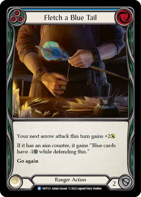 (OUT111) Flesh & Blood TCG Outsiders Single: Fletch a Blue Tail (Rainbow Foil) Rare