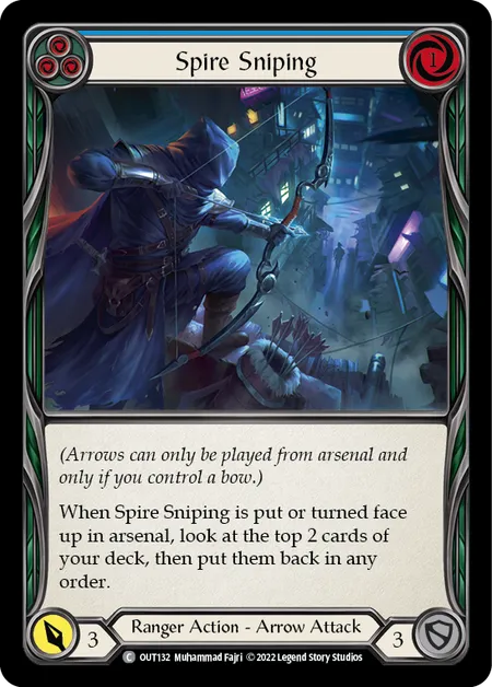 (OUT132) Flesh & Blood TCG Outsiders Single: Spire Sniping (Blue) (Regular) Common