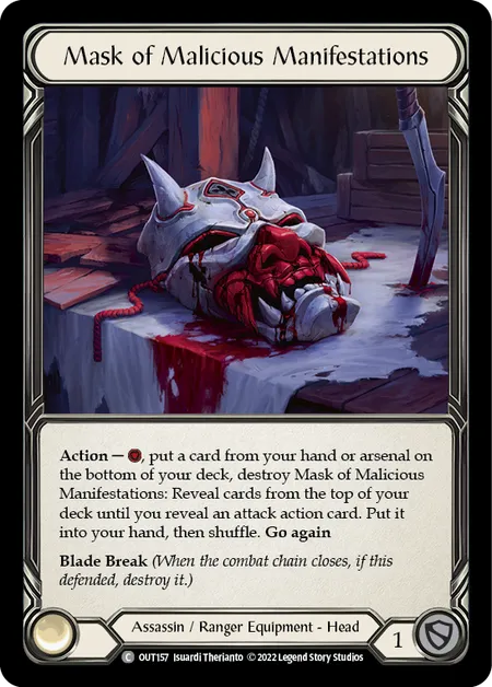 (OUT157) Flesh & Blood TCG Outsiders Single: Mask of Malicious Manifestations (Rainbow Foil) Common