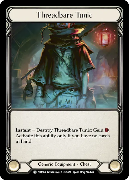 (OUT180) Flesh & Blood TCG Outsiders Single: Threadbare Tunic (Cold Foil) Common