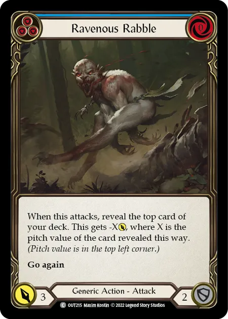 (OUT215) Flesh & Blood TCG Outsiders Single: Ravenous Rabble (Blue) (Regular) Common