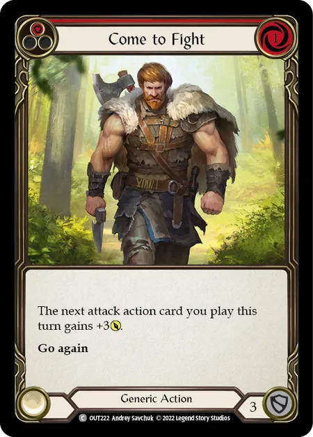 (OUT222) Flesh & Blood TCG Outsiders Single: Come to Fight (Red) (Regular) Common