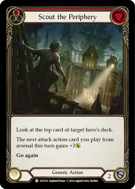(OUT225) Flesh & Blood TCG Outsiders Single: Scout the Periphery (Red) (Rainbow Foil) Common