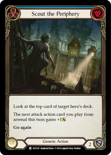 (OUT227) Flesh & Blood TCG Outsiders Single: Scout the Periphery (Blue) (Rainbow Foil) Common