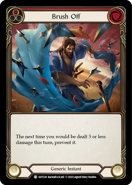 (OUT228) Flesh & Blood TCG Outsiders Single: Brush Off (Red) (Rainbow Foil) Common