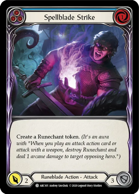 (ARC105) Flesh & Blood TCG Arcane Rising - Unlimited Single: Spellblade Strike (Blue) (Regular) Common