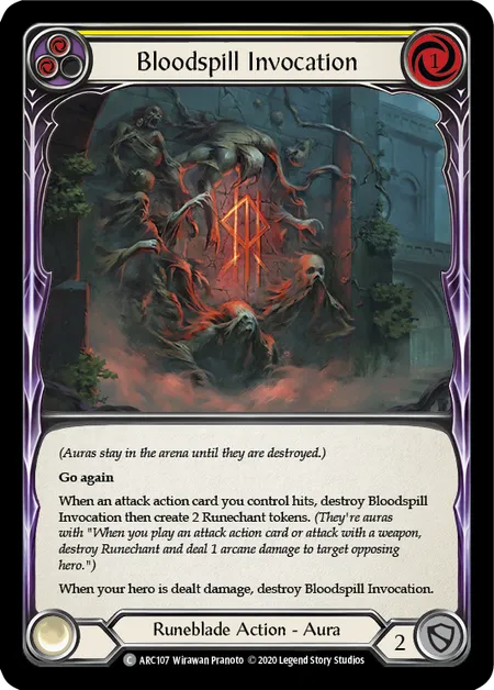 (ARC107) Flesh & Blood TCG Arcane Rising - Unlimited Single: Bloodspill Invocation (Yellow) (Regular) Common