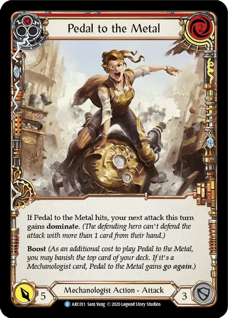 (ARC011) Flesh & Blood TCG Arcane Rising - Unlimited Single: Pedal to the Metal (Red) (Rainbow Foil) Rare