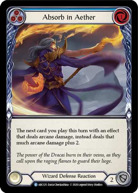 (ARC125) Flesh & Blood TCG Arcane Rising - Unlimited Single: Absorb in Aether (Blue) (Regular) Rare
