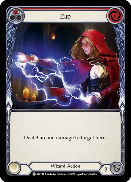 (ARC144) Flesh & Blood TCG Arcane Rising - Unlimited Single: Zap (Red) (Rainbow Foil) Common