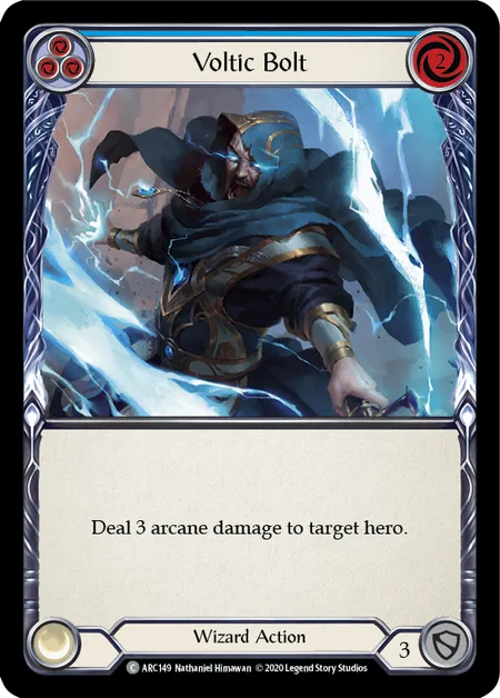 (ARC149) Flesh & Blood TCG Arcane Rising - Unlimited Single: Voltic Bolt (Blue) (Rainbow Foil) Common