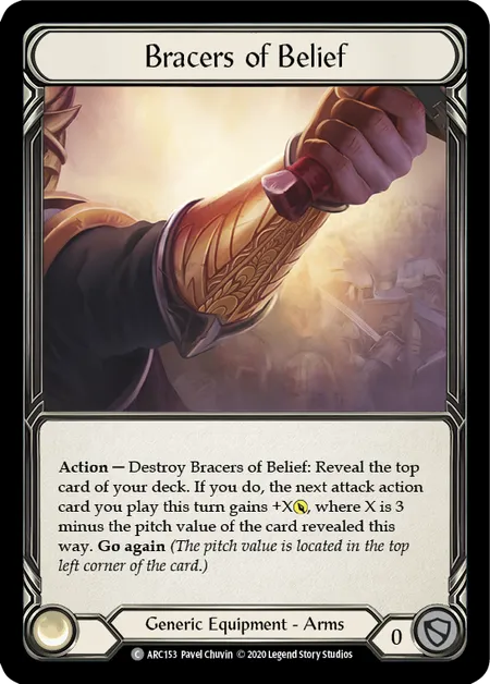 (ARC153) Flesh & Blood TCG Arcane Rising - Unlimited Single: Bracers of Belief (Rainbow Foil) Common