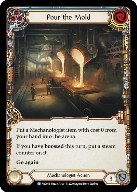 (ARC016) Flesh & Blood TCG Arcane Rising - Unlimited Single: Pour the Mold (Blue) (Rainbow Foil) Rare