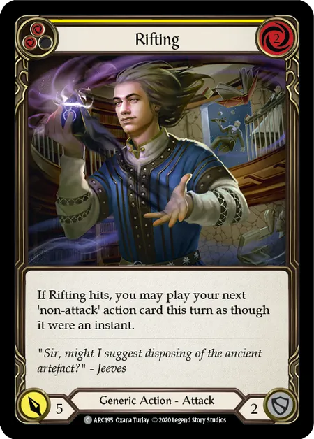 (ARC195) Flesh & Blood TCG Arcane Rising - Unlimited Single: Rifting (Yellow) (Rainbow Foil) Common