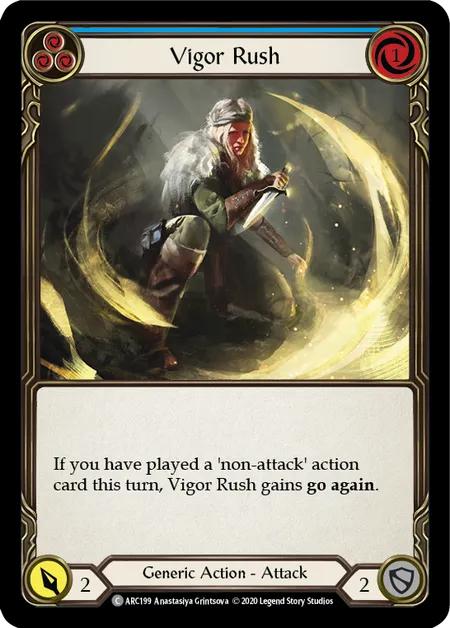 (ARC199) Flesh & Blood TCG Arcane Rising - Unlimited Single: Vigor Rush (Blue) (Regular) Common