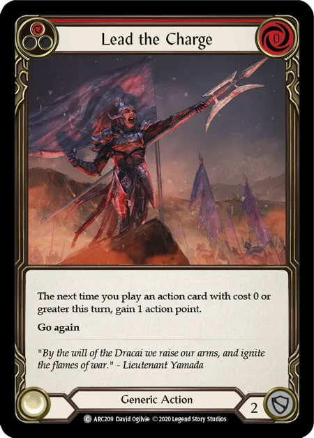 (ARC209) Flesh & Blood TCG Arcane Rising - Unlimited Single: Lead the Charge (Red) (Rainbow Foil) Common